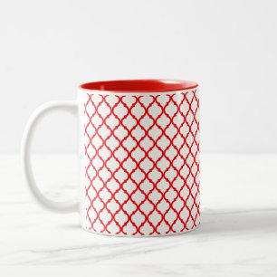 Red arabesque patroon Two-Tone koffie mok
