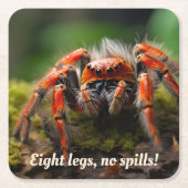 🕷️ Red Arachnid Marvel Vierkante Kartonnen Onderzetter (Voorkant)