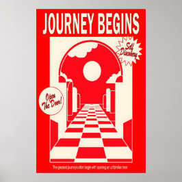 Red Archway Art Print Journey Begins
