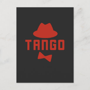 Red Argentine Tango Fedora Pet en Bowtie Briefkaart