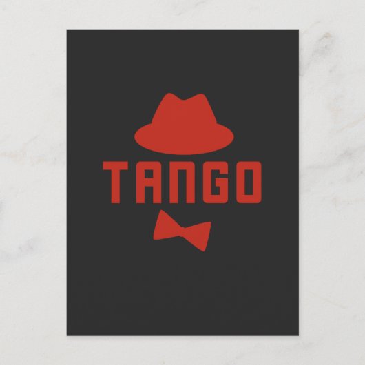 Red Argentine Tango Fedora Pet en Bowtie Briefkaart (Voorkant)