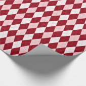Red Argyle Crimson Roze Small Diamond Shape Cadeaupapier (Hoek)