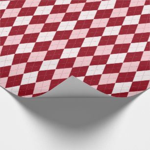 Red Argyle Crimson Roze Small Diamond Shape Cadeaupapier