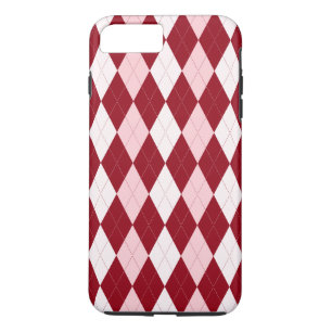 Red Argyle Crimson Roze Small Diamond Shape iPhone 8 Plus / 7 Plus Hoesje