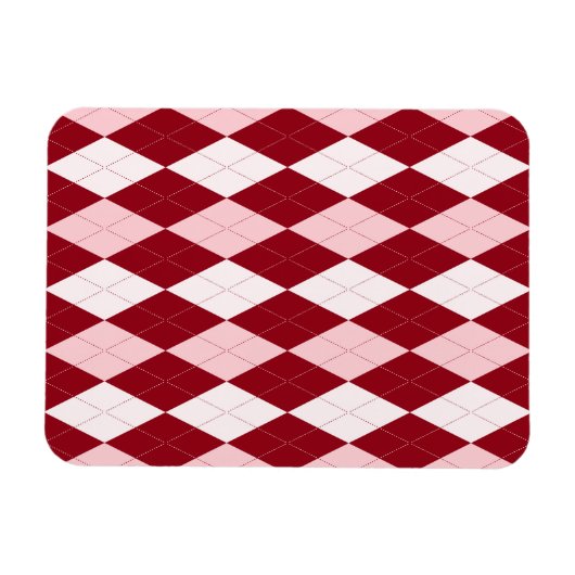 Red Argyle Crimson Roze Small Diamond Shape Magneet (Horizontaal)