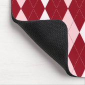 Red Argyle Crimson Roze Small Diamond Shape Muismat (Hoek)