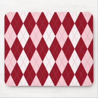 Red Argyle Crimson Roze Small Diamond Shape Muismat