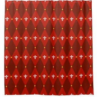 Red Argyle of diamantmotief Douchegordijn