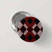 Red Argyle Pin Ronde Button 3,2 Cm (Voorkant /achterkant)