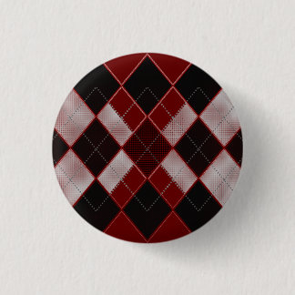 Red Argyle Pin Ronde Button 3,2 Cm