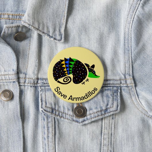 Red ARMADILLOS - Bedreigde dieren - Ronde Button 7,6 Cm (In situ)