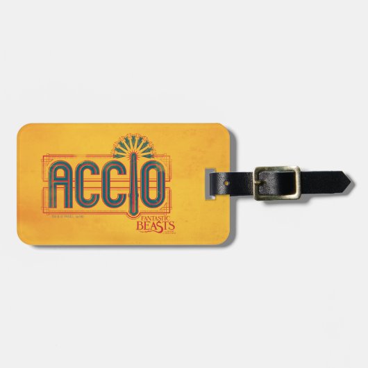 Red Art Deco ACCIO™ Spell Grafisch Bagagelabel (Voorkant horizontaal)