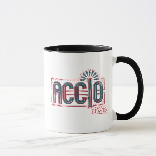 Red Art Deco ACCIO™ Spell Grafisch Mok (Rechts)