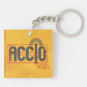 Red Art Deco ACCIO™ Spell Grafisch Sleutelhanger (Achterkant)