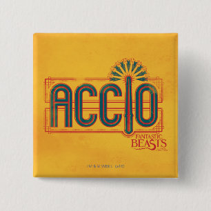 Red Art Deco ACCIO™ Spell Grafisch Vierkante Button 5,1 Cm