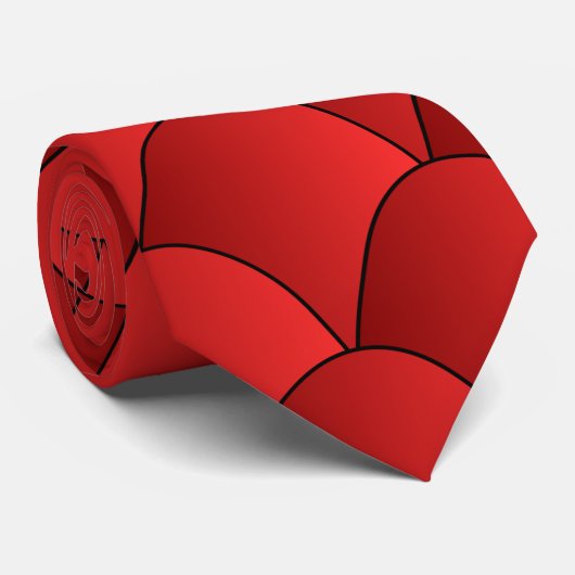 Red Art Deco Design Stropdas (Opgerold)