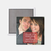 Red Art Deco Lijst Save the Date Magnet Magneet (Voorkant / Achterkant)