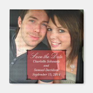 Red Art Deco Lijst Save the Date Magnet Magneet