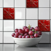 Red Art Deco Tegeltje