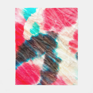 Red Artistisch smerig. Shibori Pattern. zomerpense Fleece Deken