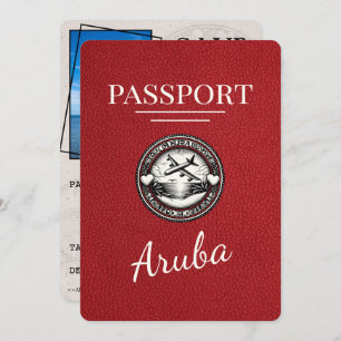 Red Aruba Passport Bewaar de datum Save The Date