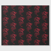 Red Asian Dragon Cadeaupapier (Vlak)