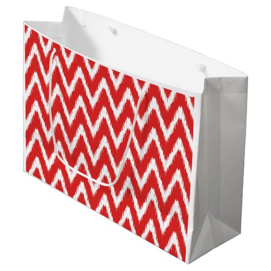 Red Asian Moods Ikat Chevrons Groot Cadeauzakje (Voorkant Gekanteld)
