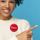 Red Ask Me Vrijwilligersbadge Ronde Button 5,7 Cm