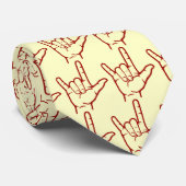 Red ASL I Love You Hand Cravate (Roulé)