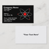 Red Atom tegen een zwarte achtergrond Visitekaartje (Voorkant / Achterkant)