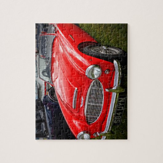 Red Austin Healey 3000 klassieke auto Legpuzzel (Verticaal)