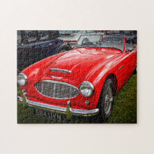 Red Austin Healey 3000 klassieke sportwagen Legpuzzel
