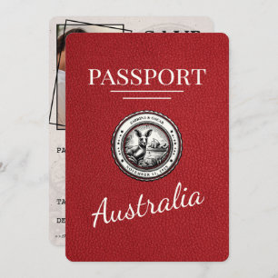 Red Australia Passport Bewaar de datum Save The Date