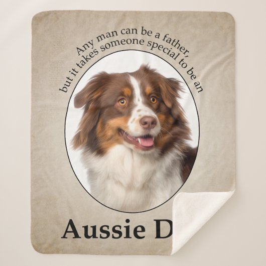 Red Australian Shepherd Dad Sherpa Deken (Voorkant)