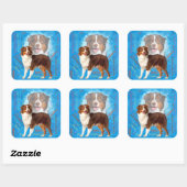 Red Australian Shepherd dogs - Aussie Vierkante Sticker (Vel)
