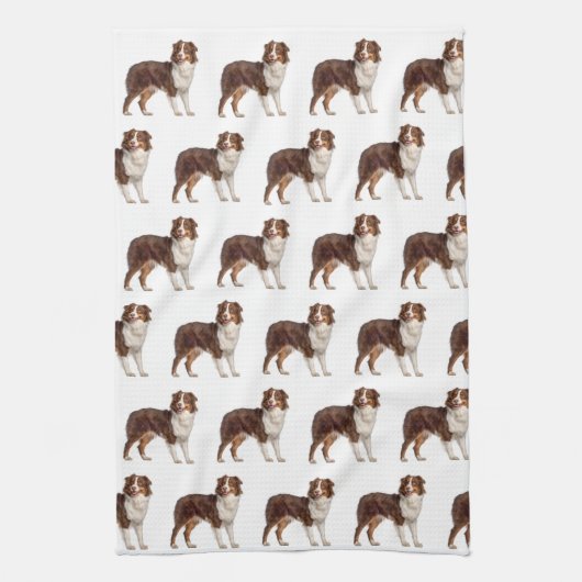 Red Australian Shepherd Theedoek (Verticaal)
