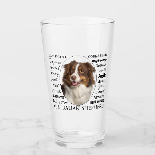 Red Australian Shepherd Traits Glas (Voorkant)
