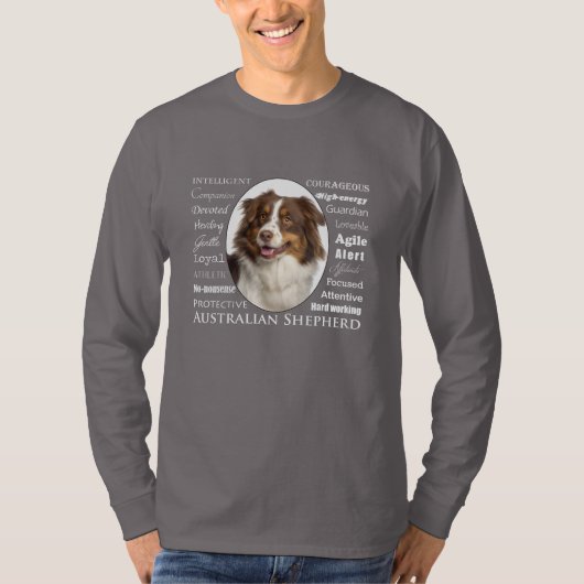 Red Australian Shepherd Traits T-shirt (Voorkant)