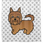 Red Australian Terrier Cute Cartoon Dog Douchegordijn (Voorkant)