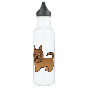 Red Australian Terrier Dog Cartoon Tekening Waterfles