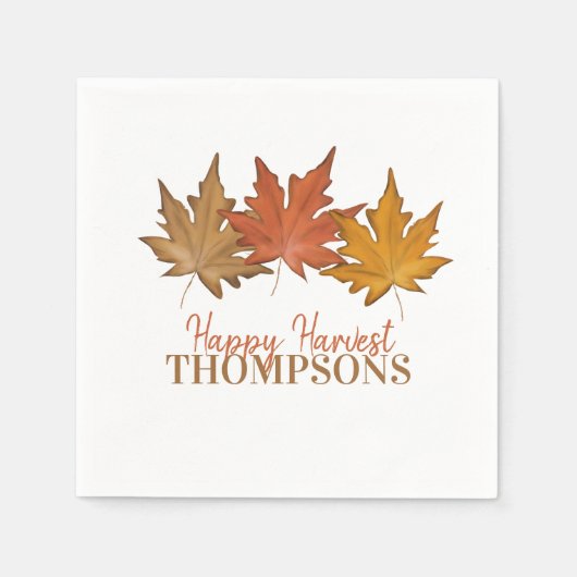 Red Autumn Fall Leaves Rustic Harvest Custom Servet (Voorkant)