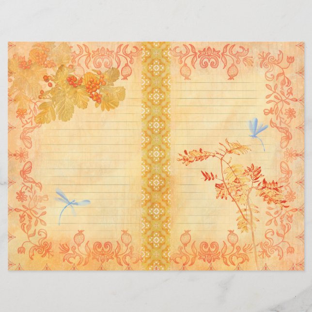 Red Autumn Junkjournal-papier (Voorkant)