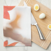 Red Autumn Leaf Natuur Foto Theedoek (Quarter Fold)