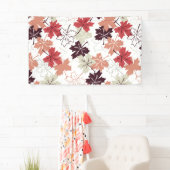 Red Autumn Leaves Pattern White Spandoek (Insitu)