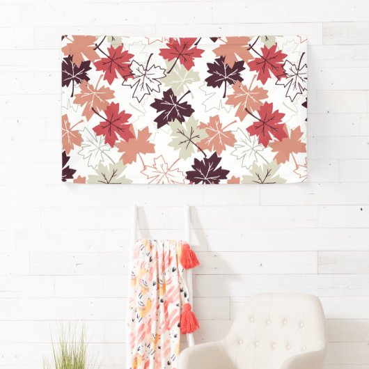 Red Autumn Leaves Pattern White Spandoek (Insitu)