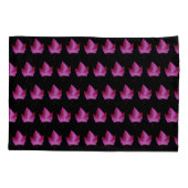 Red Autumn Maple Leaf Pattern on Black Background Kussensloop (Achterkant-Links)