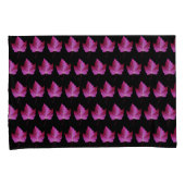 Red Autumn Maple Leaf Pattern on Black Floral Kussensloop (Voorkant-Rechts)