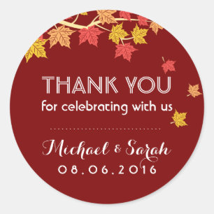 Red Autumn Maple Leaves Herfst Dank u Sticker