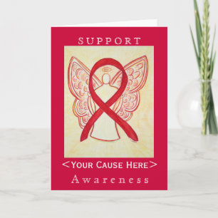 Red Awareness Ribbon Angel Gepersonaliseerd Card Kaart
