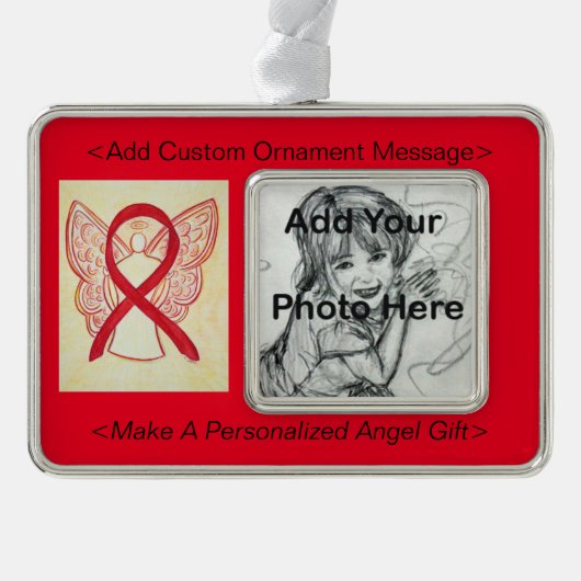 Red Awareness Ribbon Angel Ornament (Voorkant)